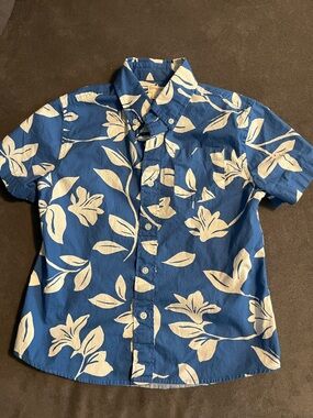 J Crew Crewcuts Blue & White Bold Floral Shirt